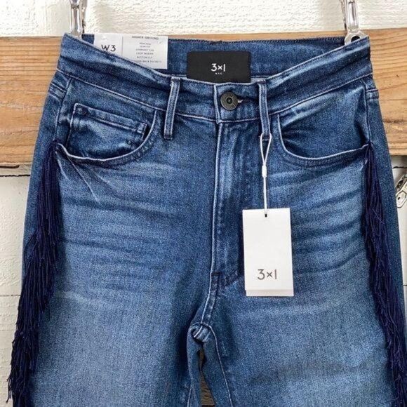 $295. 3 X 1 Spanish Fringe Straight Leg - Picture 3 of 6